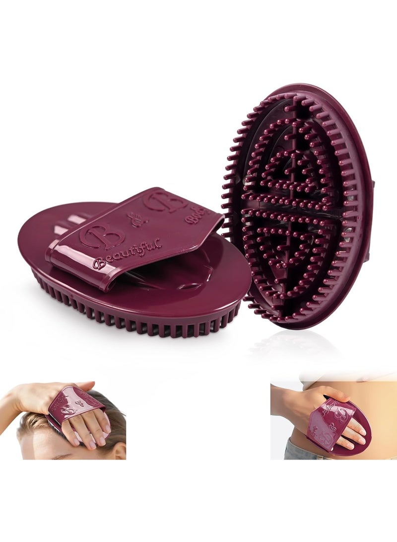 فرشتان لتدليك المزكّي، فرشاة مزكّي برو مطورة للبطن، فرشاة مزكّي مخصصة للمحلات التجميلية، مدلك للجسم كامل للاسترخاء في السبا، مزكّي بالنقاط الانضغاطية، تدليك فروة الرأس - Image 1